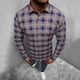 thumbnail image 2 of Camisas Para Hombre Casual Hombres manga larga Otoño Invierno Casual Plaid impreso camisas Top blusa camisas (Coffee, M), 2 of 7