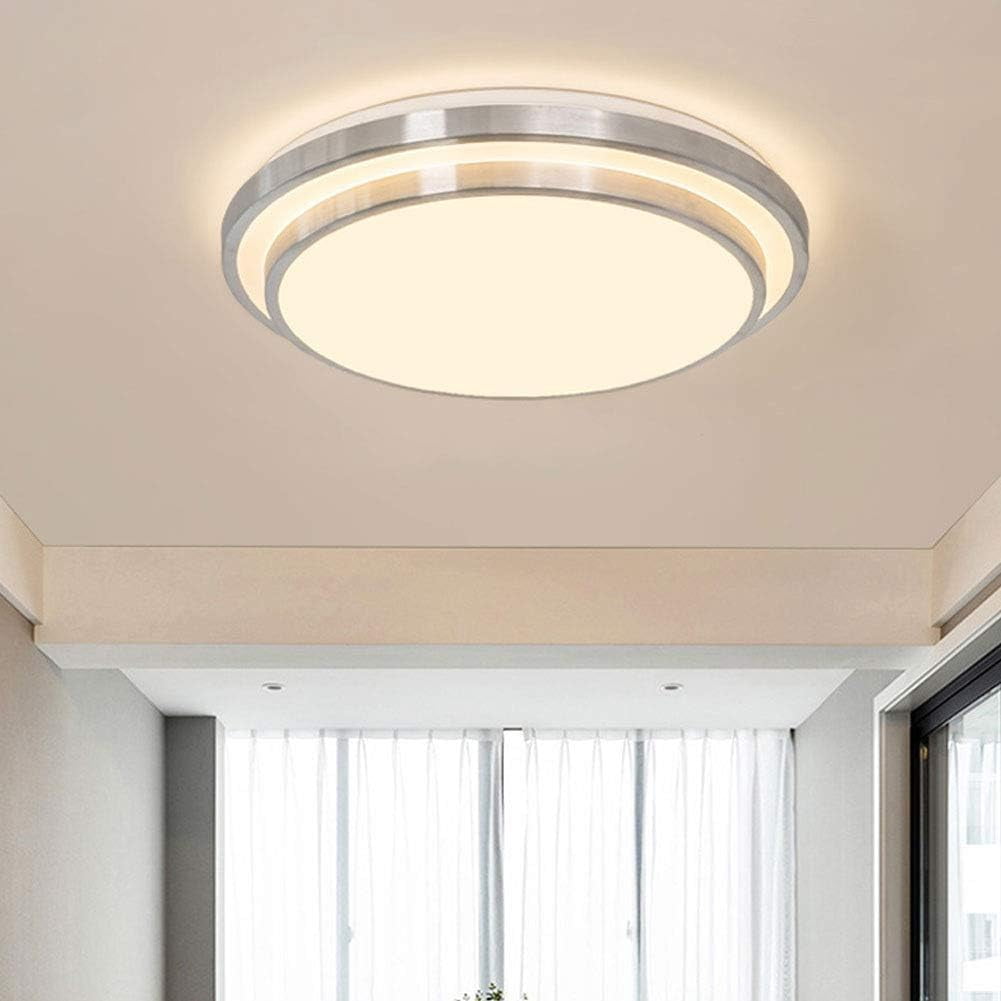 19.68Inch Double Round Close to Ceiling Lights Fixture 50W Dimmable LED Flush Mount Ceiling Light with Remote for Bedroom Kitchen Dining Room