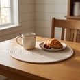thumbnail image 2 of Unique Bargains Placemats Set of 4 Cotton Round Placemats for Dining Table Khaki, 2 of 7