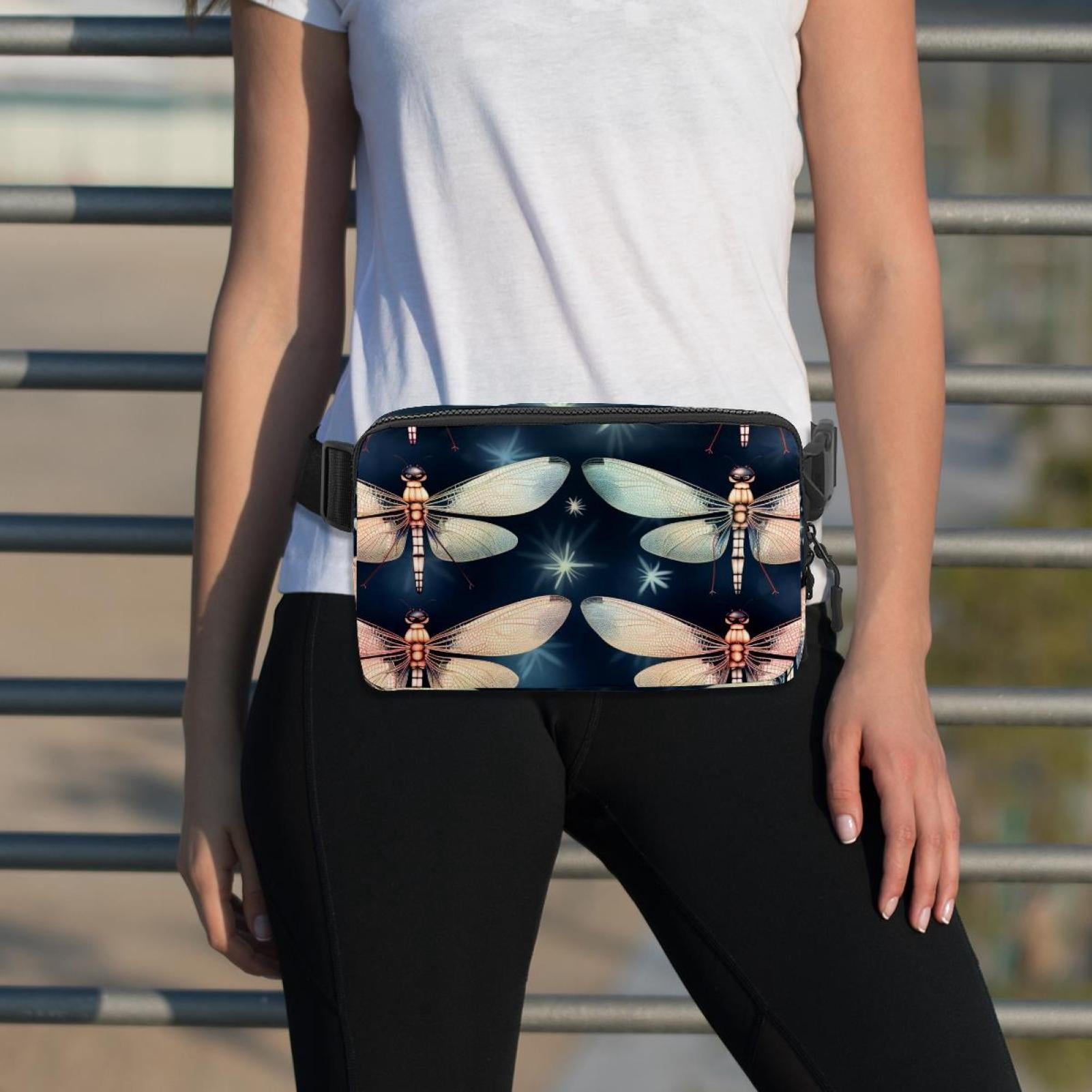 Dragonfly Running Belt Fanny Packs Waist Packs with Extension Strap Unisex Lightweight Adjustable