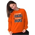 thumbnail image 3 of Finding Tracks Taking Racks Hunting Unisex Plus Fleece Graphic Sweatshirt Brisco Brands 2X, 3 of 5
