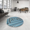 thumbnail image 4 of Ahgly Company Machine Washable Indoor Square Transitional Blue Diamond Blue Area Rugs, 8' Square, 4 of 7
