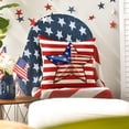 thumbnail image 4 of Sm:)e Stars and Stripes Let Freedom Ring Fourth of July Throw Pillow Cover 18x18 Inch Set of 4, Polyester Patriotic Outdoor Pillow Case for Sofa Couch, Red Stripe, 4 of 6