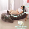 thumbnail image 3 of Banana Bean Bag Chair with Ottoman, Floor Sofa Bed with Footrest, Comfy Convertible Lounger for Adults, Plush Couch for Bedroom, Living Room or Dorm, 3 of 8