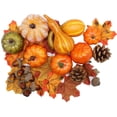 thumbnail image 1 of Juego de decoración del hogar de calabazas artificiales de Acción de Gracias, mezcla de 50 decoraciones artificiales de cosecha, 1 of 8