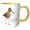 Yellow/White, variant on 3drose, Long-billed Dowitcher Shorebird, 11oz Two-tone Red Mug