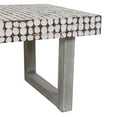 thumbnail image 5 of East at Main Distressed Coconut Shell Rectangle Coffee Table, White, 5 of 7