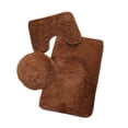 thumbnail image 3 of MesaSe bathroom rugs Clearance 3pc Bathroom Set Rug Mat Toilet Lid Cover Plain Solid Color Bathmats Khaki, 3 of 3