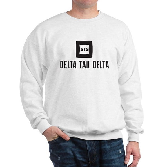 CafePress - Delta Tau Delta Black Stacked Signature Sweatshirt - Crew Neck Sweatshirt