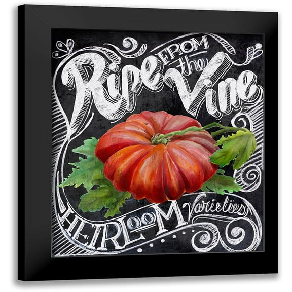 Chalkboard Tomato 12x13 Black Modern Framed Museum Art Print Titled - Art Licensing Studio