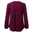thumbnail image 4 of DuoJiaJ Womens Solid T Shirts Long Sleeve Crew Neck Shirts Basic Tee Tops Blouse Women's Shirts Red L, 4 of 4