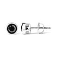 thumbnail image 3 of .925 Sterling Silver 2 1/2 Cttw Round Brilliant-Cut Black Diamond Bezel-Set Stud Earrings with Screw Backs (Fancy Color-Enhanced, I2-I3 Clarity), 3 of 6