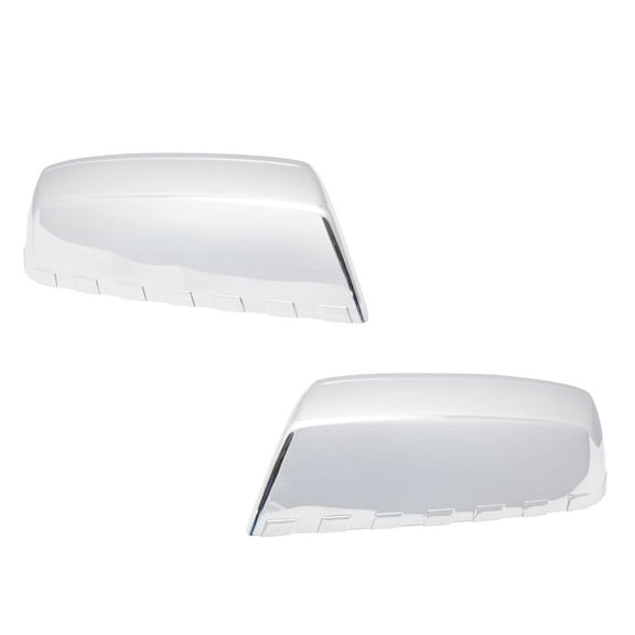 TRQ Mirror Cap Chrome Checkered Flag Style Pair Set of 2 for Chevy GMC Pickup MCA08453