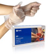 Reli. Disposable Gloves, X-Large (200 Pack) (M/L/XL Available), XL Gloves Disposable - Latex Free / Powder Free - Clear Hybrid Plastic Disposable Gloves for Hand Protection / Food Handling (XL)