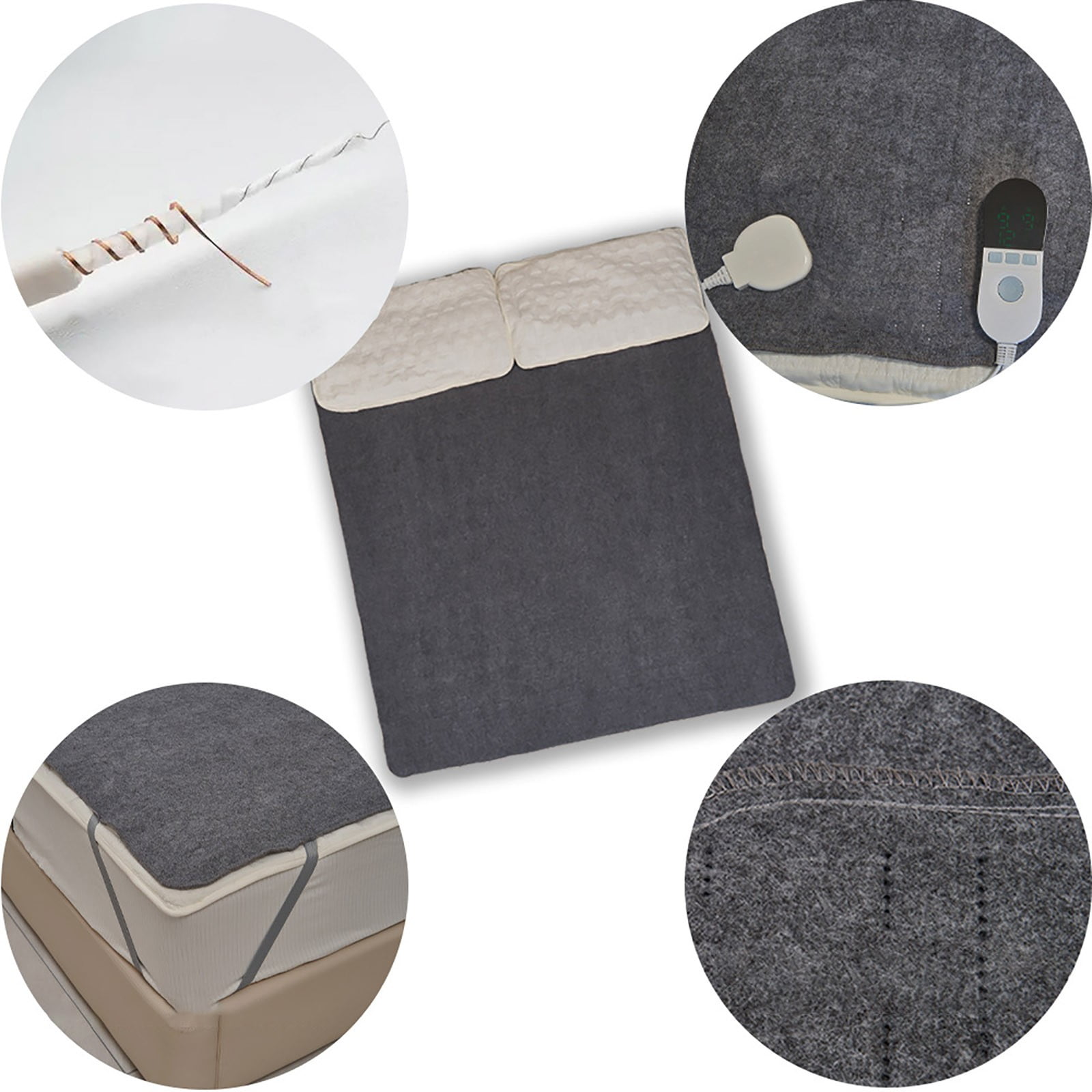 Kumdkd Electric Heated Blanket, Constant Temperature Warming Pad with 10 Heat Settings & Auto Shut-Off, Soft Flannel Double Size 50x60 Inch for Bed & Sofa