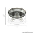 thumbnail image 6 of Hunter - Devon Park 3-light Brushed Nickel, Medium Size Flush Mount Light, Dimmable, Rustic Style, Round Shaped, for Bedrooms, Dining, Living Rooms - 19152, 6 of 7