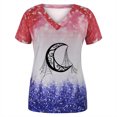 thumbnail image 4 of Womens Summer Tops V Neck Short Sleeve Fashion Tie Dye Printed T-Shirt Tops Dressy Casual Loose Workout Tunic Blouses, 4 of 5