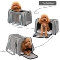 thumbnail image 4 of Dog Carrier Pet Carrier For Small / Medium Cats Dogs Puppies (Up To 15lbs), TSA Airline Approved Small Dog Carrier Soft Sided, Collapsible Waterproof Travel Puppy Carrier - Grey, 4 of 6