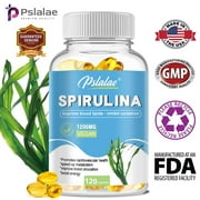 Pslalae Spirulina Capsules 1200mg - Natural Energy Booster, Body Detox - Antioxidants (30/60/120pcs)