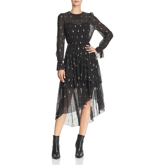 Joie Womens Maylene Midi Dress, Black, X-Small