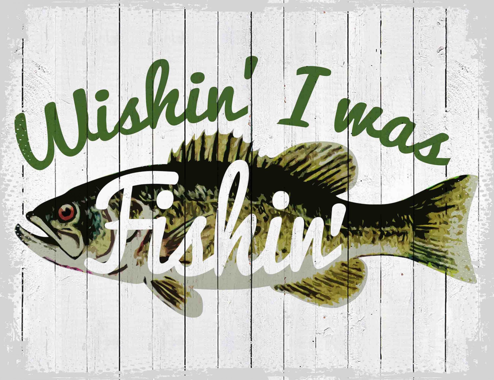 Marmont Hill Wishin I Was Fishin by Saturday Evening Post Painting Print on Canvas