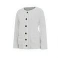 thumbnail image 4 of Liquidation d'Hiver Cardigans pour Femmes Manches Longues Manteau Ample Cardigan Chandail Uni, 4 of 8