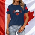 thumbnail image 2 of Wang6 Womens Short Sleeve Plus Size Tshirts Casual Canada Printed Graphic Tees Shirts Summer Crew Neck Loose Fit Tops Navy S, 2 of 4