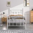 thumbnail image 3 of VECELO 2-Piece Twin Metal Bed Frame for Kids Teens Bedroom, Heavty Duty Mattress Foundation, No Box Spring Needed, White, 3 of 8