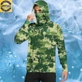 thumbnail image 2 of Hoodies for Men Camouflage UPF 50+ Sun Protection Hoodie Long Sleeve Fishing Hiking Shirt with Face Mask M, 2 of 7