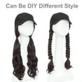 thumbnail image 4 of Benehair Baseball Cap with Hair Extensions Full Head Hair Wigs Long Wavy Adjustable Hairpiece Hat Cap Wig for Women 16" Curly Dark Brown, 4 of 10