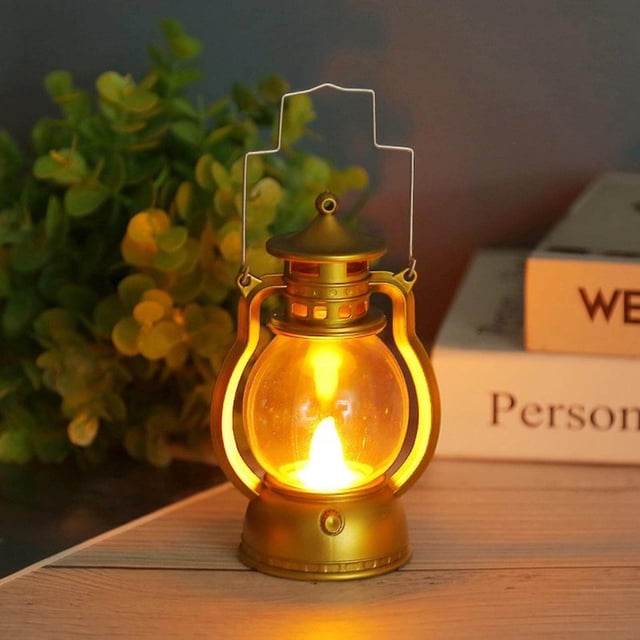 tredstone Lantern LED Oil Lamp Table Porch Cabin Winery Light Golden