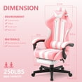 thumbnail image 4 of SOONTRANS Gaming Chair for Adults, High Back Gamer Game Chair with Footrest & Massage Lumbar Pillow, Ergonomic Swivel Computer Office Chairs, Pink, 4 of 9