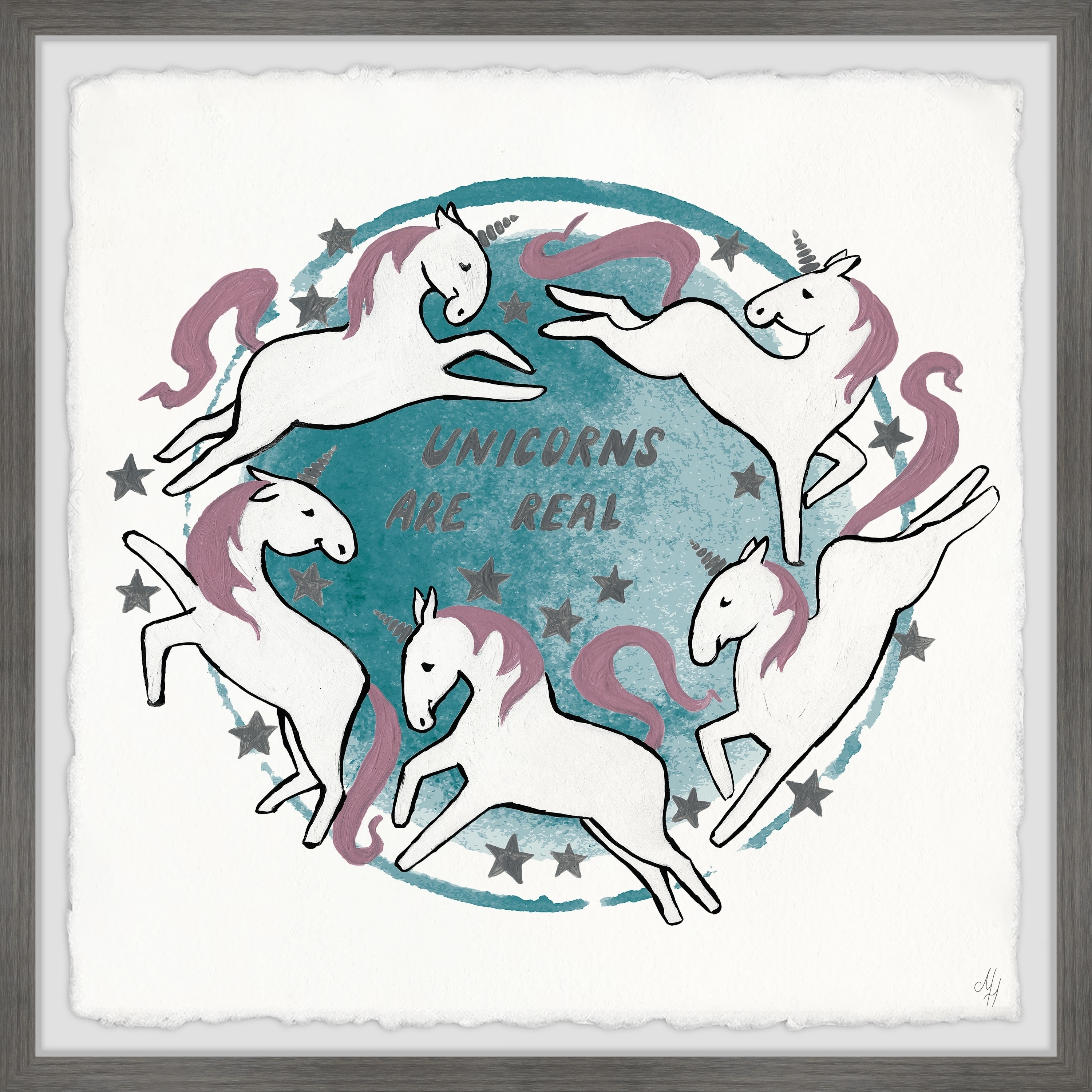 Marmont Hill Dreaming Big Unicorn Framed Wall Art