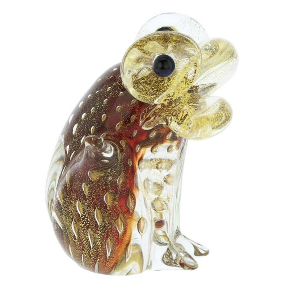 GlassOfVenice Murano Glass Bullicante Frog - Red