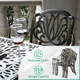 thumbnail image 6 of VIVIJASON 5-Piece Outdoor Cast Aluminum Patio Dining Set, All-Weather Conversation Furniture Set, Include 4 Chairs and a 35.2 inch Square Table w/Umbrella Hole for Balcony, Lawn, Garden, Backyard, 6 of 7