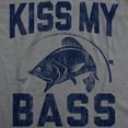 thumbnail image 2 of Mens Kiss My Bass T Shirt Funny Fishing Humor Kiss My Ass Graphic Tee Graphic Tees, 2 of 7