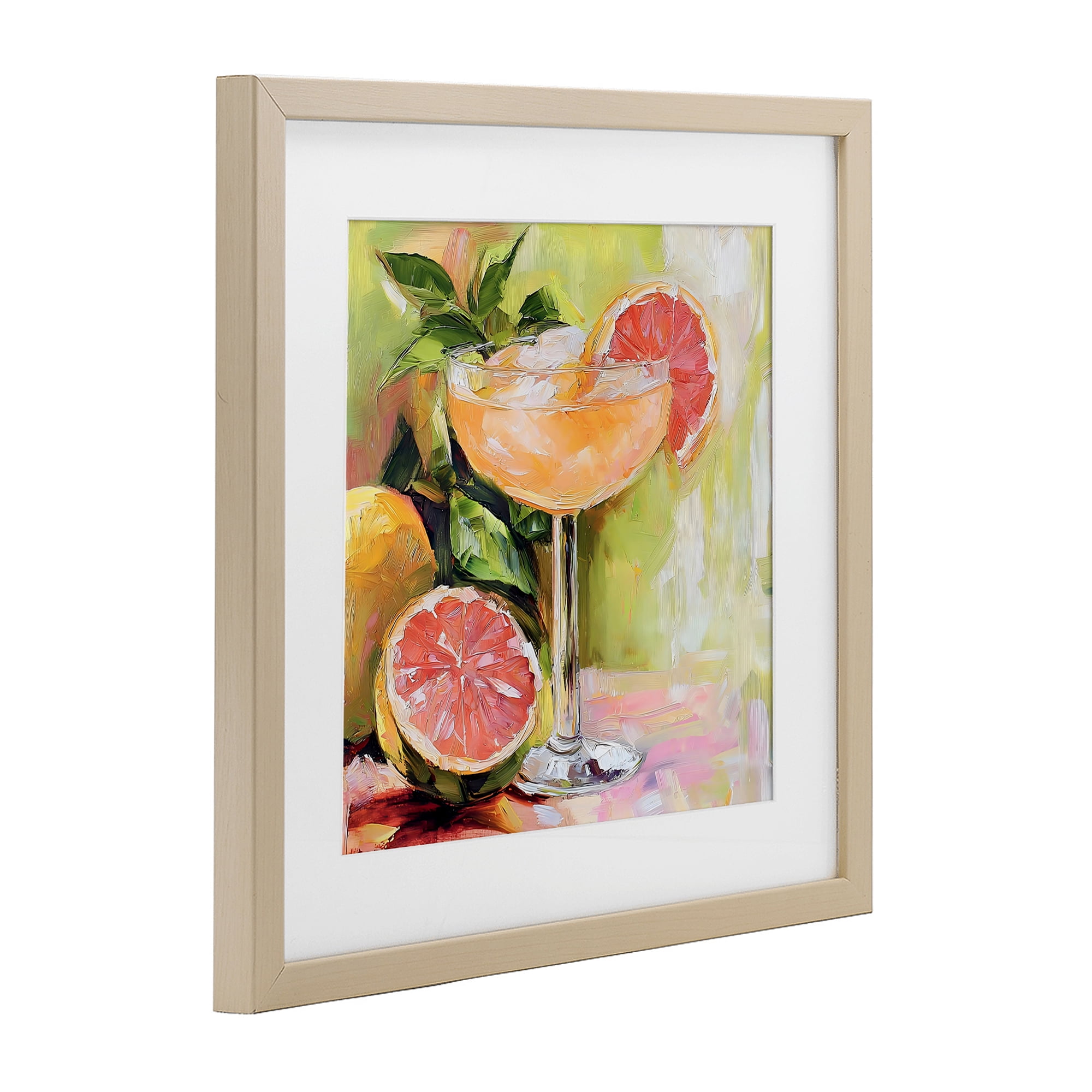 Stupell Industries Grapefruit Summer Cocktail Birch Framed Print Under Glass, design by Riley B