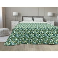 thumbnail image 1 of Floral Down Alternative Comforter, Composition of Palm Leaves and Tropical Flowers, Microfiber Quilt for All Season, 5 Sizes, Olive Green Peach, by Ambesonne, 1 of 3