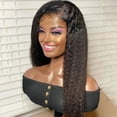 thumbnail image 3 of Deep Wave Lace Front Wig, Human Hair, 180 Density, HD Full Lace Front Wig, Curly Human Hair Wig with Baby Hair for Women, 3 of 8