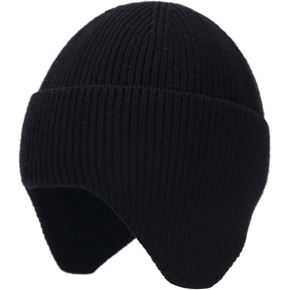 CoCoMangos Womens Ear Flap Beanies Outdoor Soft Warm Winter Hats with Earflap Stretchy Windproof Knit Skull Caps Ear Warmer