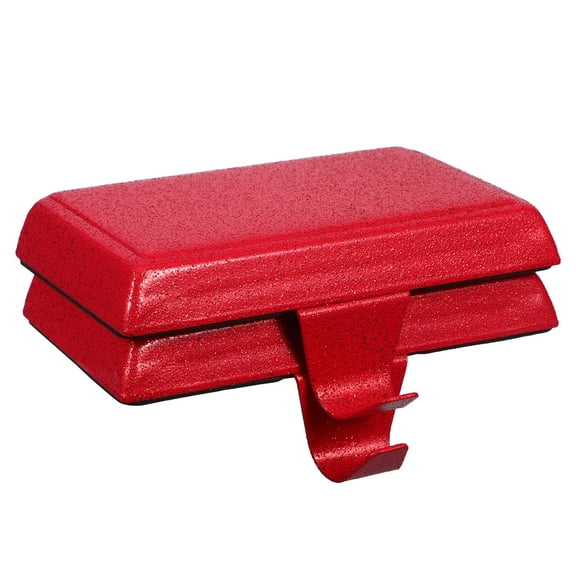 LOLIPPYY 2Pcs Red Mantel Stocking Hooks Metal Holders for Festive Fireplace Hanging