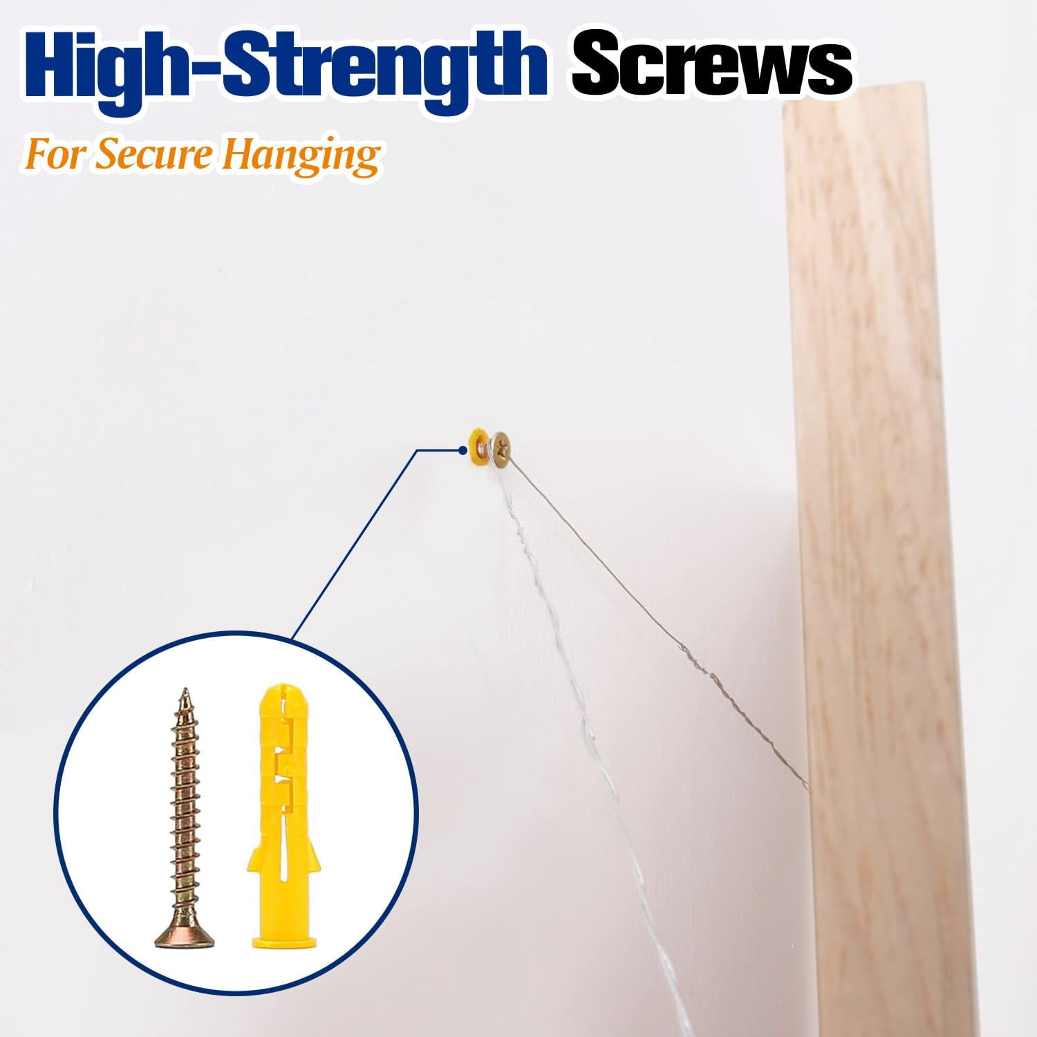 Drywall Anchors Assortment Kit, 400Pcs 6 Sizes Self Drilling and Plastifc Wall Anchors, Drywall Hanging Set for Pictures, Frames, Mirrors and Shelves, Bit Included