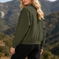 thumbnail image 7 of WIZUTIZ Women's Lightweight Windproof Cropped Jacket Stand Collar Zip Up Long Sleeve Solid Color Casual, 7 of 7