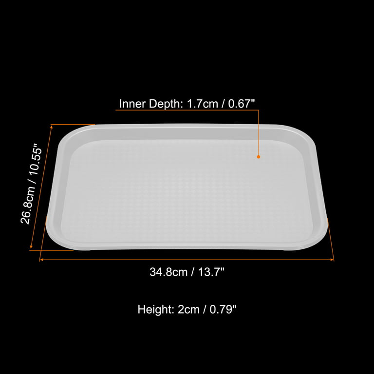 Uxcell 14x11 inch Fast Food Tray, PP Plastic Multi-Purpose Rectangle Serving Tray for Restaurant Home Kitchen, Orange, Size: 14 x 11