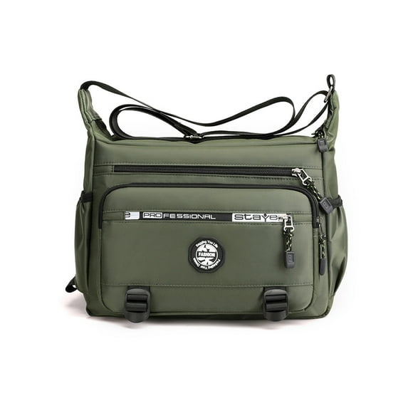 MAWCLOS Mens Business Shoulder Bag Multi-pockets Messenger Bags Adjustable Straps Water Resistant Briefcase Large Capacity Men Crossbody Zipper Green-A