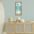 thumbnail image 3 of Stupell Industries Palms & Distant Boats Landscape Painting Brown Floater Framed Canvas Art Print Wall Art, 15 x 31, 3 of 10