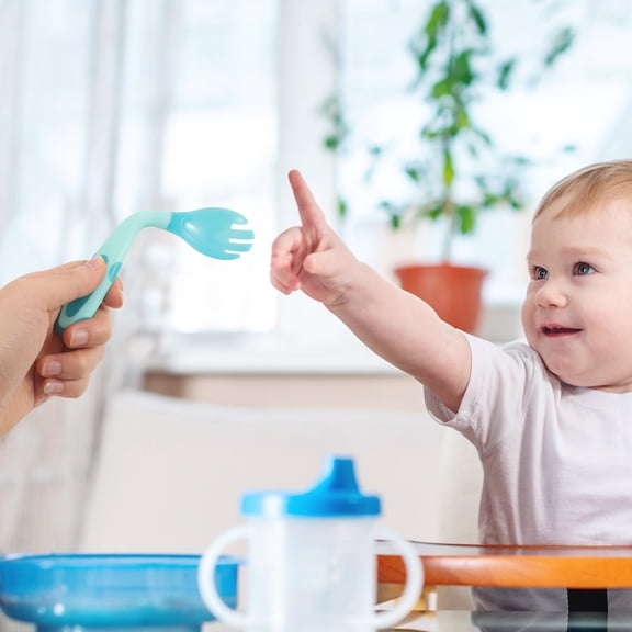 GAXIRE Left-Handed Kids Utensil Set with Fork and Spoon, Children's Flatware for Easy Mealtime Use