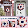 thumbnail image 2 of Wovilon Usa Independence Day Simulation Garland Door Hanging Decoration July 4Th Wreath Patriotic Americana Boxwood Handcrafted Memorial Day Wreath Festival Garland Front Door Wall Home Decor, 2 of 9