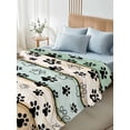 thumbnail image 4 of Teal Brown Paw Print Queen Size Flat Sheet, Wrinkleproof & Fadeproof Cooling Flat Bed Sheet Only, Vintage Farmhouse Wooden Grain Breathable Soft Bedding Top Sheets 90 x 102 Inches, 4 of 8