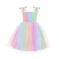 thumbnail image 4 of Arshiner Toddler Girl Tutu Dress Summer Bow-Tie Straps Casual Dresses Princess Flowy Swing A-Line Dress, 4 of 7